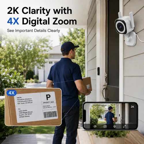 Miniatura 4 de Cámara 2K para Seguridad del Hogar, Cámaras de Seguridad 5G para Exteriores/Interiores, Cámara de Monitoreo para Bebés