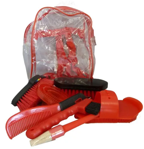 Miniatura 3 de AJ Tack Kit de aseo de caballos para niños de 8 piezas, color azul
