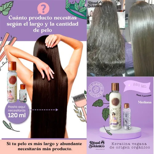 Miniatura 3 de Keratina Ritual Botanico 250ML & Termo Protector 120ML Incluye Cepillo Aplicador y Manual de Instrucciones Alisado Progresivo Organico Vegano Sin