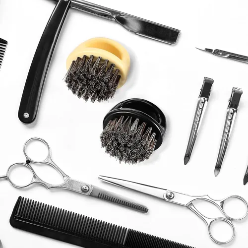Miniatura 6 de Paquete de 4 cepillos para barba para hombres, cepillos de barba, cepillo de barbero para nudillos, cepillos para cara y cuello, suministros