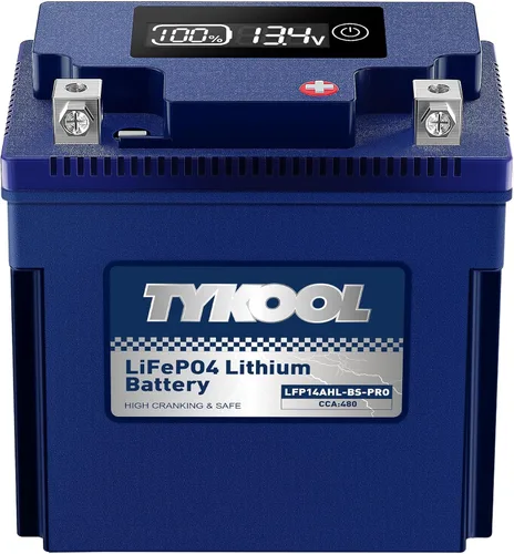 Miniatura 14 de TYKOOL YTX4L-BS-Pro Batería de litio de alto rendimiento para motocicleta, 180CCA 12.8V 3Ah LiFePO4, batería para deportes de motor, con BMS