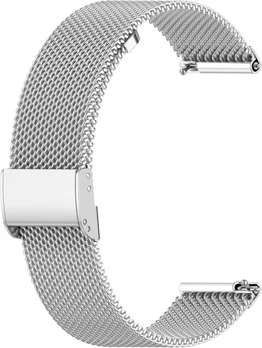 Miniatura 6 de RuenTech Correas de malla metálica compatibles con Yamay SW022 Smart Watch, correas de repuesto de acero inoxidable de liberación rápida para reloj