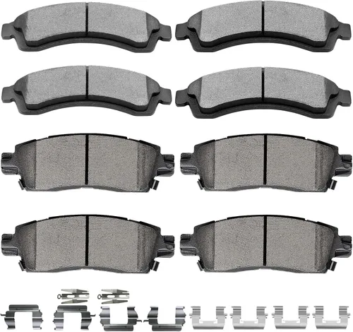 Miniatura 13 de SCITOO Juego de pastillas de freno de disco de cerámica delanteras y traseras para 2003-2005 para Infiniti G35, para Nissan 350Z para Altima
