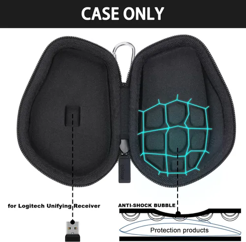Miniatura 2 de co2CREA Carcasa rígida de repuesto para mouse inalámbrico avanzado Logitech MX Master 4/MX Master 3 Master 3S (estuche negro grafito)