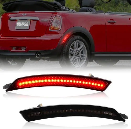 Gempro Luces LED de Marcador Lateral para Parachoques Trasero Rojo para MINI Cooper R55 R56 R57 R58 R59 R60 R61 de 2008-2014, Reflectores de Lente