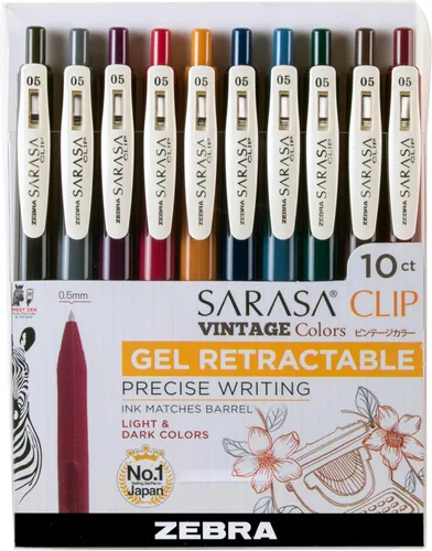 Miniatura 9 de Zebra Pen Sarasa Clip Decoshine - Bolígrafo de gel retráctil, punta fina de 0.020 in, colores metálicos surtidos, funciona bien en papel oscuro