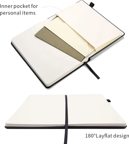 Miniatura 4 de Paquete de 5 cuadernos punteados con bucle para bolígrafo, cuaderno de tapa dura para el trabajo, papel grueso de alta calidad de 3.53 oz/m²