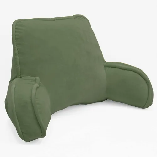 Miniatura 27 de Almohada aterciopelada súper suave para respaldo de lectura, brazos y bolsillos, de 18 pulgadas de alto para sentarse en la cama, sofá, cojín