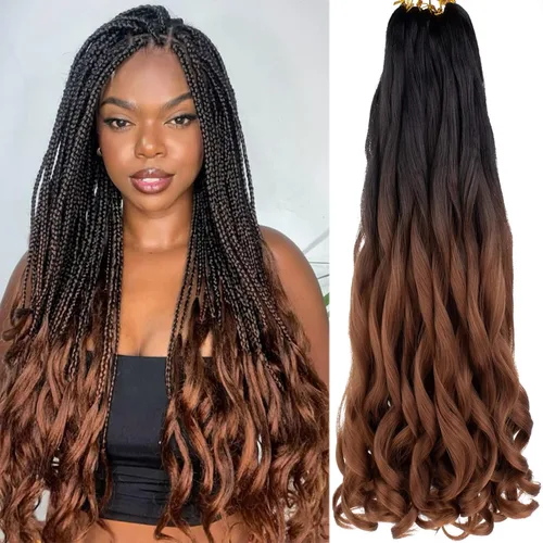Miniatura 41 de Unionbeauty - Cabello rizado francés trenzado de 10 pulgadas, trenzas rizadas estilo Bob francés, cabello de ganchillo, 8 paquetes de trenzas