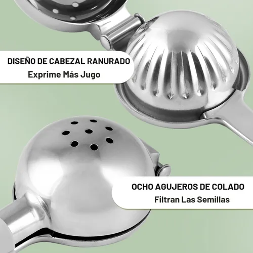 Miniatura 6 de Exprimidor de limón de acero inoxidable con cuenco exprimidor de metal sólido resistente de alta calidad, exprimidor manual grande de cítricos