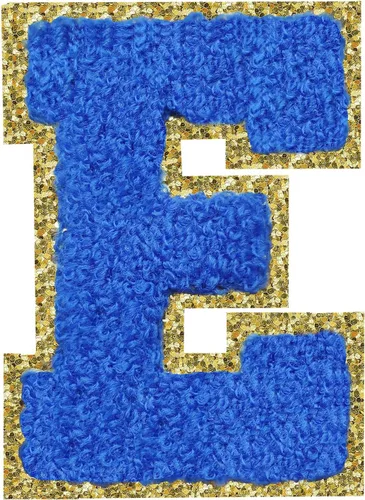 Miniatura 175 de SPRT - Parches de letras de chenilla universitaria con purpurina, parche de letras blancas para planchar con letras del alfabeto para disfraz