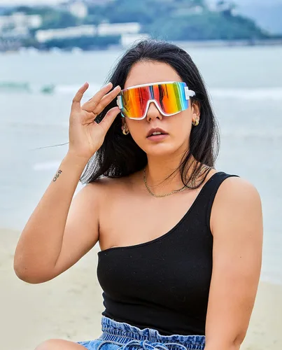 Miniatura 6 de FEISEDY Gafas de sol para hombres y mujeres, gafas de béisbol deportivas de los años 80 para jóvenes, adolescentes, correr, softbol, B4057 Espejo