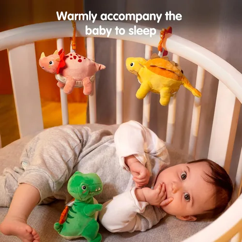 Miniatura 4 de TUMAMA Juguetes de peluche, juego de peluches reversibles colgantes de dinosaurio y huevo para decoración de Pascua, gimnasio y asiento