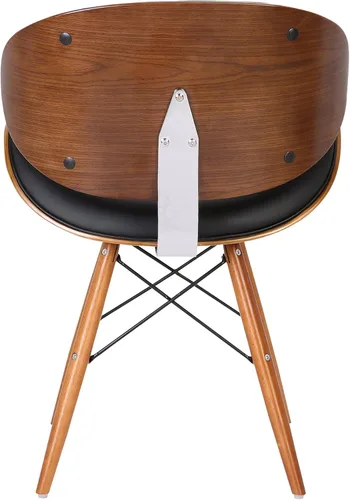 Miniatura 6 de Armen Living Cassie - Silla de comedor en piel sintética negra y acabado de madera de nogal, 20 pulgadas de profundidad x 21 pulgadas de ancho x 31