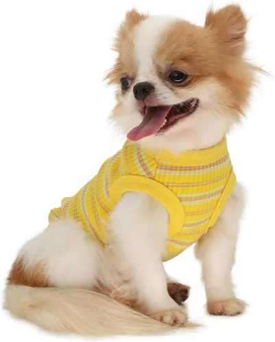 Miniatura 15 de LOPHIPETS Camiseta Chaleco 100% Algodón Acanalado para Perros Pequeños Teacup Chihuahua Yorkie Ropa de Cachorro Camiseta sin Mangas-Rosa/XS