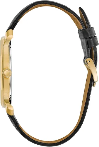 Miniatura 2 de Bulova Reloj clásico de tres manecillas para hombre, de cuarzo, correa de cuero negro, marcadores de números romanos, 41mm