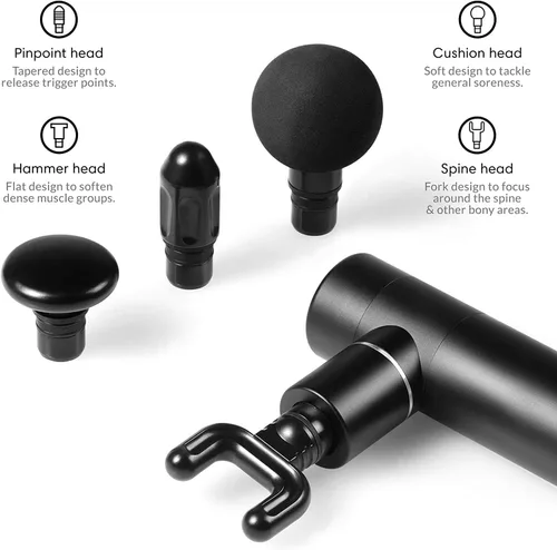 Miniatura 4 de YIGM Mini pistola de masaje portátil de percusión pistola de masaje eléctrica, masajeador portátil de cuerpo, cuerpo completo de aluminio, motor sin