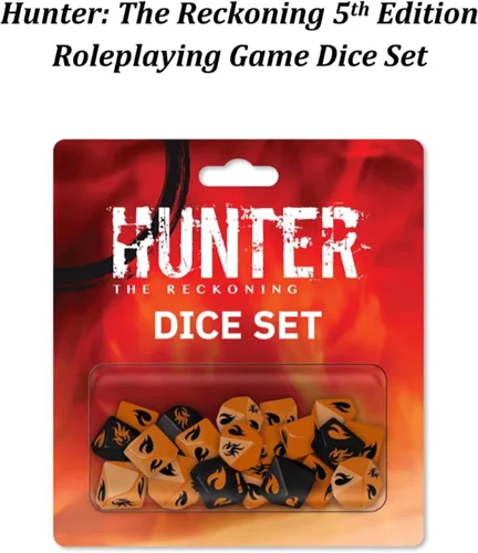 Miniatura 2 de Renegade Game Studios Hunter: The Reckoning - Juego de dados de 5ª edición - Dados d10 naranja y negro