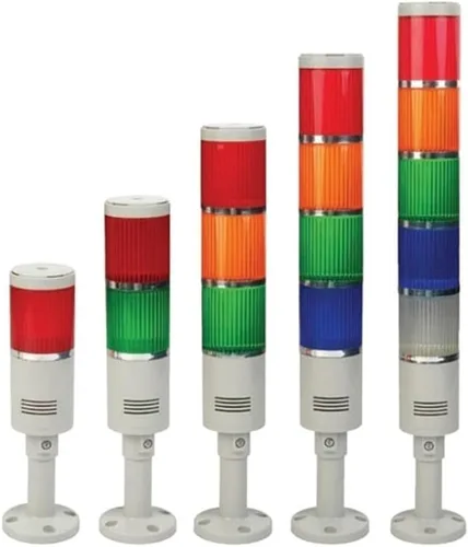 ATO - Luz de pila, LED flash, CC 24V, luz de advertencia industrial, para estaciones de operador, luces de llamada, monitoreo de máquina (5 capas)