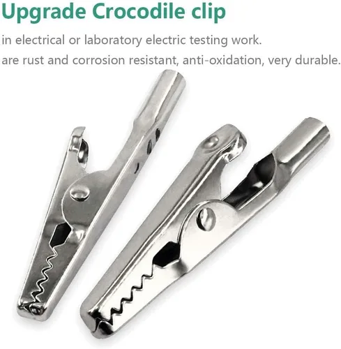 Miniatura 4 de 25 unidades de pinzas de cocodrilo de metal de 51 mm, pinzas de resorte para línea de prueba, pinzas de cocodrilo de tono plateado, pinzas
