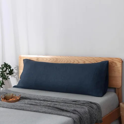 Miniatura 44 de S VICTORY SYMBOL Juego de 2 fundas de almohada de lino 100% a rayas, hilo de lino orgánico natural francés teñido en beige a rayas, King 20"x40