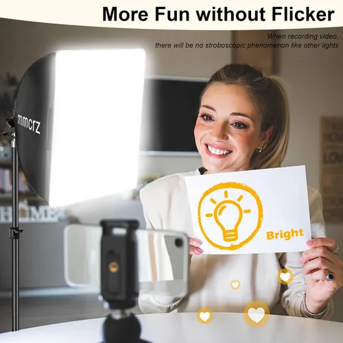 Miniatura 6 de Paquete de 2 kits de iluminación profesional Softbox, luces de estudio de 16 x 16 pulgadas con bombillas LED E27 de 85 W 2700-6500 K, iluminación