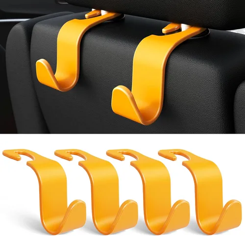 Miniatura 17 de Amooca - Gancho para reposacabezas de asiento de coche, 4 unidades, organizador de almacenamiento universal para bolso de mano, abrigo, ajuste Azul