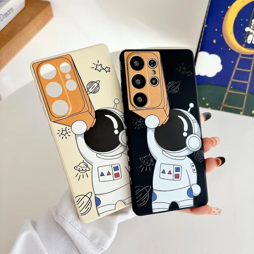 Miniatura 71 de Yonds Queen para Samsung Galaxy S21 Funda Linda, Diseño de Astronauta de Dibujos Animados, Espacio, Luna, Cohete, Elegante Cubierta Amortiguadora