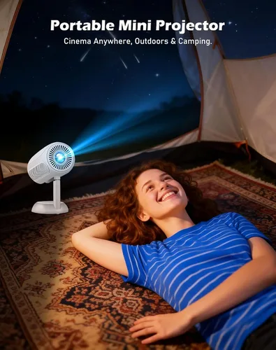 Miniatura 8 de 【Enfoque automático 3D TOF y aplicaciones Android integradas】Mini proyector VGKE Mini proyector portátil con WiFi 6 y Bluetooth, soporte 4K, Blanco