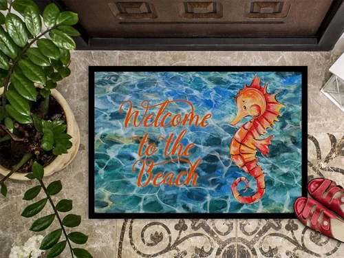 Miniatura 3 de Caroline's Treasures BB8519JMAT - Felpudo de bienvenida con caballito de mar de 24 x 36 pulgadas, para interiores y exteriores, para entrada