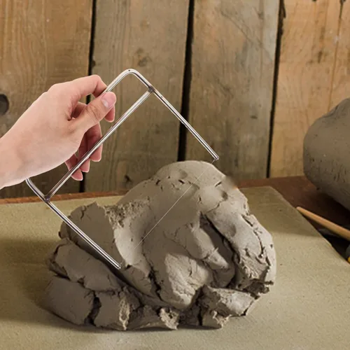Miniatura 9 de EXCEART Cortador de mantequilla de acero inoxidable cortador de barro estudiante mini tetera de arcilla púrpura herramientas de masa de juego