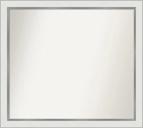 Miniatura 210 de Amanti Art Espejo de baño blanco para sobre el fregadero, 30 x 35 pulgadas, espejo de tocador rectangular estrecho de Eva de oro blanco, marco