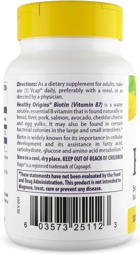 Miniatura 2 de Healthy Origins Biotina 10,000 mcg (10 mg), 360 cápsulas vegetarianas – Suplemento de vitamina B7 de grado USP de alta potencia – Apoya