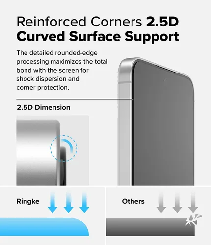 Miniatura 5 de Ringke Vidrio templado Easy Slide [súper fácil de instalar] compatible con Samsung Galaxy S24 FE, protector de pantalla, compatible con fundas