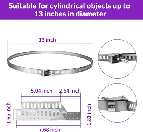 Miniatura 2 de Soporte universal de montaje en pared para tanque de expansión de calentador de agua, tanque de 5 galones o soportes de poste de 13 pulgadas