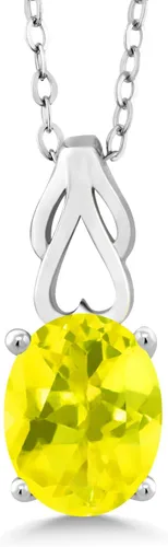 Miniatura 22 de Gem Stone King Collar de plata de ley 925 con piedra natal ovalada de 0.354 x 0.276 in Collar con colgante solitario para mujer Con cadena