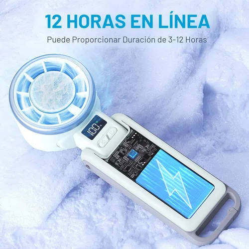 Miniatura 5 de PlayHot Ventilador Portátil de Mano Mejorado con Enfriamiento de Hielo de 60°F, Hasta 12Hrs de Funcionamiento, Ventiladores de Mano Portátiles de 5