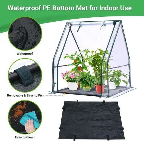 Miniatura 4 de Mini invernadero para interiores y exteriores: Ohuhu - Casa verde portátil de mesa con almohadilla impermeable para plantas pequeñas germinación