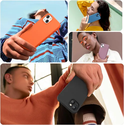 Miniatura 4 de Miracase - Funda diseñada para iPhone 13 con protector de pantalla de vidrio templado y forro de microfibra suave antiarañazos, funda de silicona