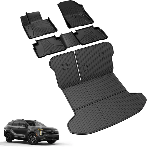 Miniatura 19 de Tapete de carga compatible con Kia Sorento 2021-2025 2026 Tapete de maletero con tapete para respaldo de asiento, TPE para todo tipo de clima