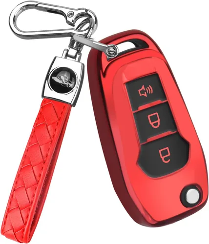 Miniatura 8 de QBUC Funda para llavero Ford, Protector de Carcasa de Llave TPU Compatible con Ford F150 F250 2015 2016 2017 2018 2019, Focus 3 Escort Kuga Everest