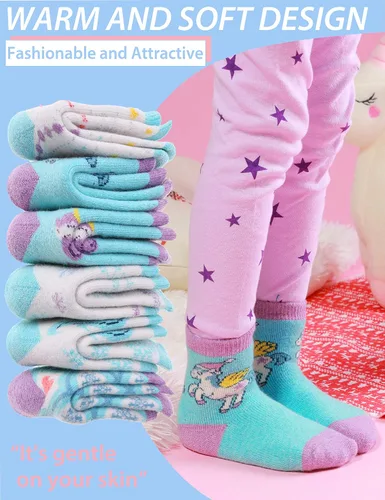 Miniatura 88 de ANTSANG Calcetines de Lana, Calcetines Térmicos Cálidos y Gruesos Tipo Crew Boot para Niños Pequeños, Niños y Niñas, 6 Pares