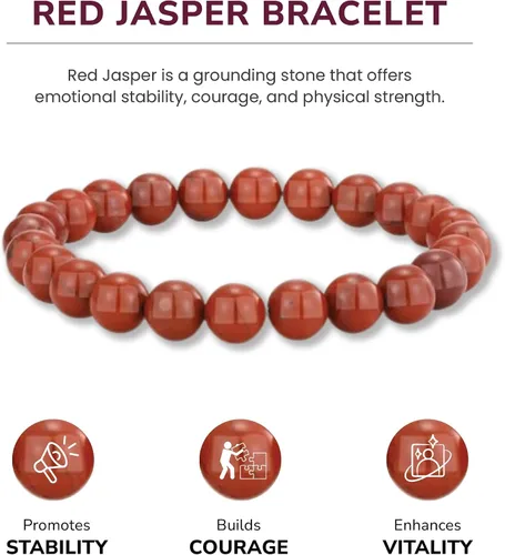 Miniatura 111 de Crystal Vibe Pulseras de cuentas de 0.315 in para mujeres y hombres, pulseras de cristal con piedras preciosas naturales, tamaño elástico ajustable