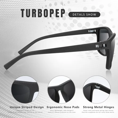 Miniatura 4 de Square Polarized Sunglasses for Men and Women Lightweight Frame Sun Glasses with UV Protection