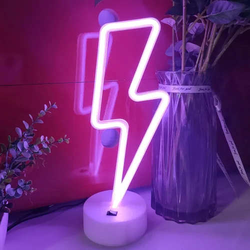 Miniatura 8 de JYWJ Letrero de neón con base de soporte, USB o 3 pilas AA, decoración LED de pared de escritorio, varias fiestas, decoración de locales comerciales