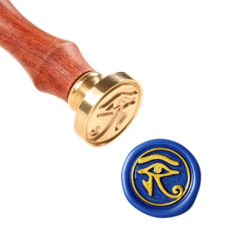 Miniatura 5 de Kit de sellos de cera Eye of Horus, amuleto de protección, 0.984 in, cabeza de latón, sello de sellado de letras para Nudo De Brujas Amuleto De