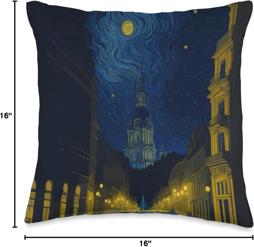 Miniatura 4 de berth99 Madrid Madrilenian Starry Night - Almohada de 16 x 16 pulgadas, multicolor