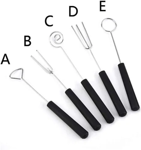 Miniatura 6 de 5 uds de acero inoxidable chocolate tenedor tenedor fondue caramelo caker frutos secos fruta DIY decoración herramienta (plata)