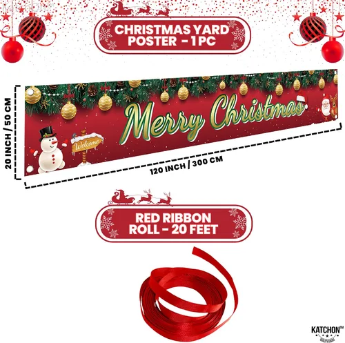 Miniatura 2 de KatchOn, Cartel de temporada grande – 120 x 20 pulgadas Decoraciones de fiesta de Navidad Cartel de alegría, decoración de Navidad al aire libre