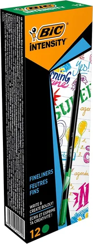 Miniatura 10 de BIC Intensity - Rotulador de punta fina (0.016 in, 12 unidades), color azul Negro